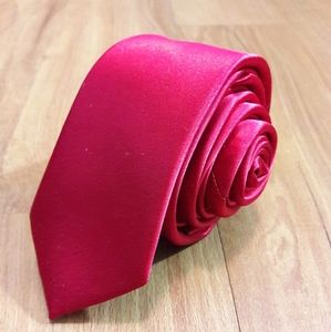 Bibas Tie Red Slim Skinny Mens Necktie Polyester